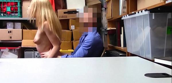  Tiny teen thief busted and banged in a security office